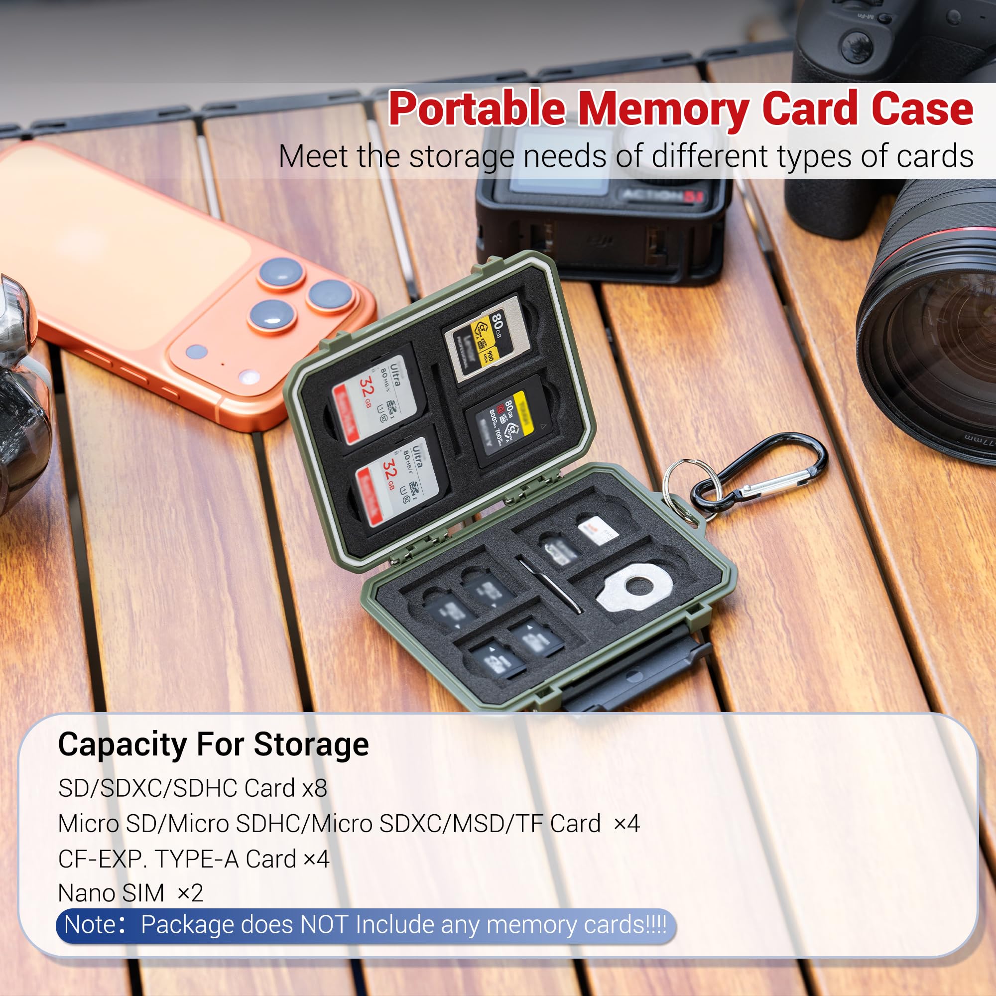 Sim Card Holder Case - 18 Slot Waterproof Memory Card Case