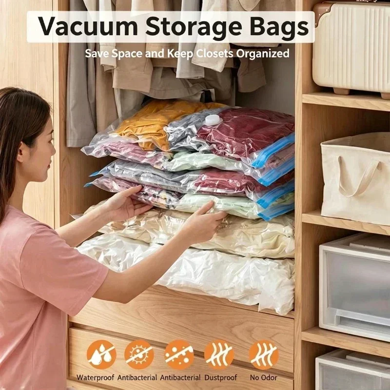 Compression Bag Vacuum - 1/3/5PCS Vacuum Bag and Pump Cover