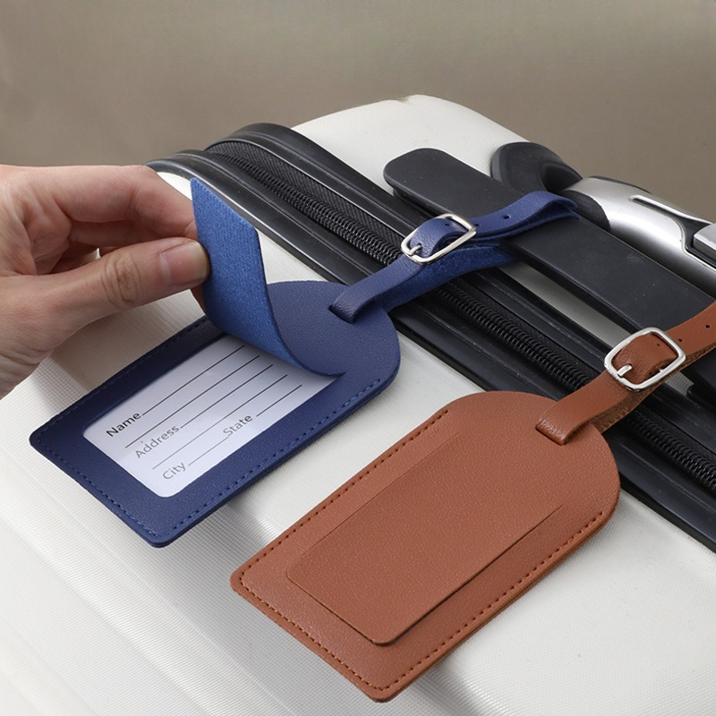 Women Men Luggage Tags PU Leat - Travel Accessories Name 评论和价格