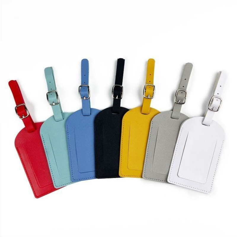 Women Men Luggage Tags PU Leat - Travel Accessories Name 评论和价格