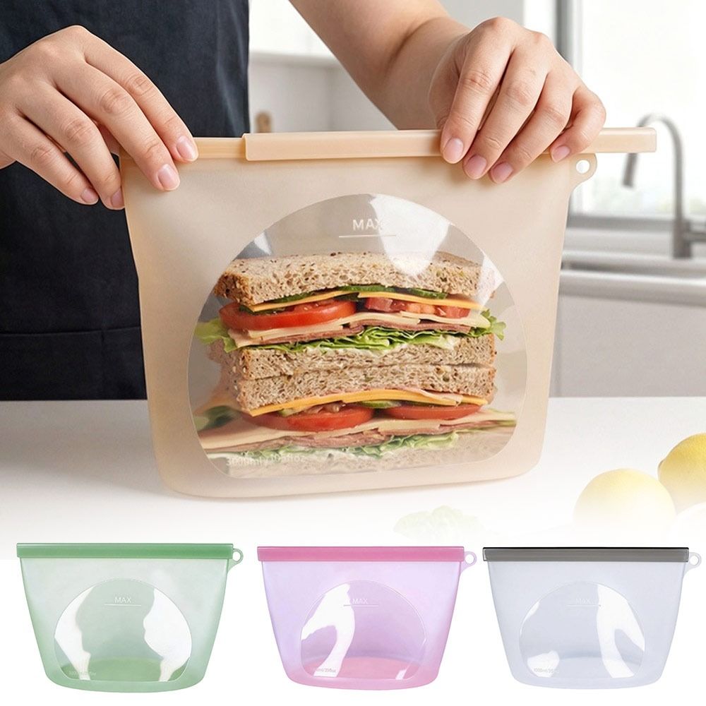 Silicone Food Preservation Bag - Reusable Zip Bag 评论和价格