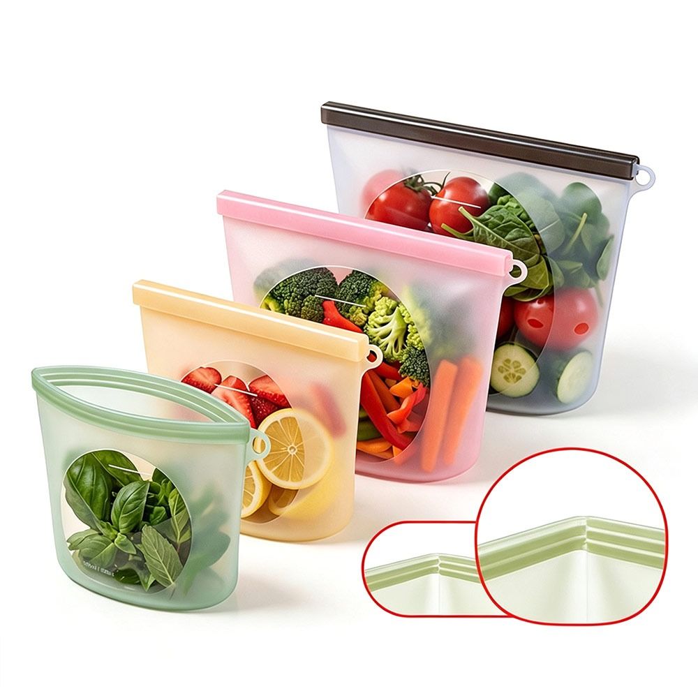 Silicone Food Preservation Bag - Reusable Zip Bag 评论和价格