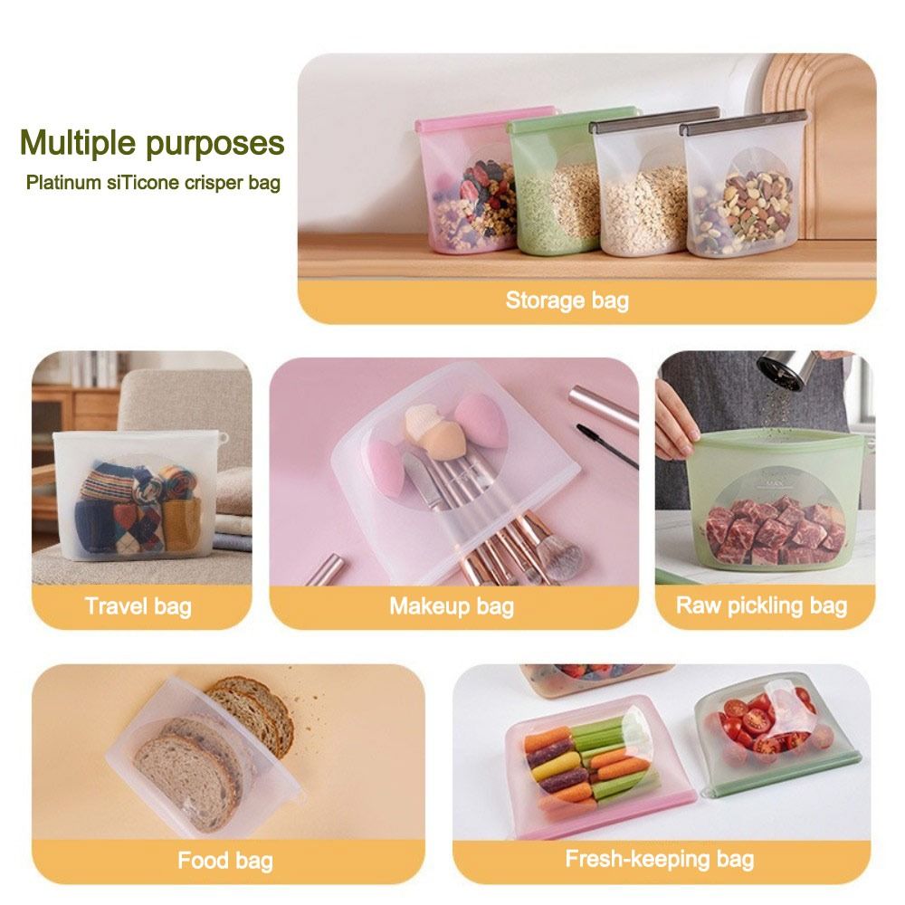 Silicone Food Preservation Bag - Reusable Zip Bag 评论和价格