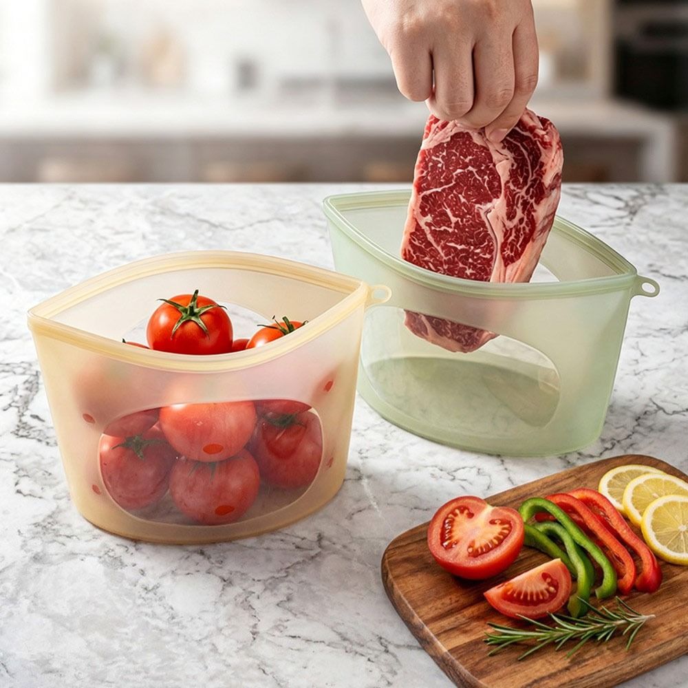 Silicone Food Preservation Bag - Reusable Zip Bag 评论和价格