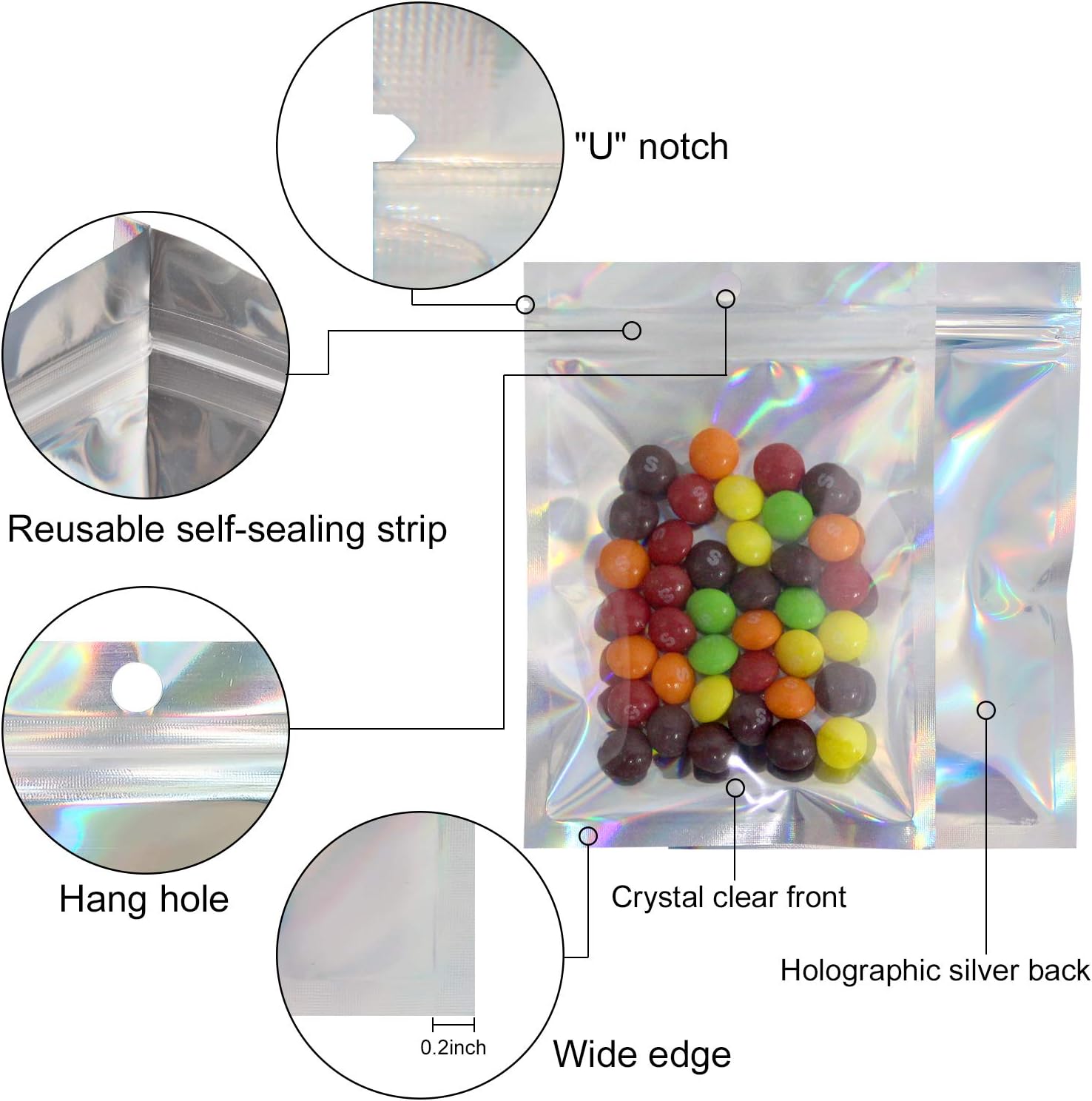 50/10PCS Laser Sealing Bags Pl - Reusable Zip Bag 评论和价格