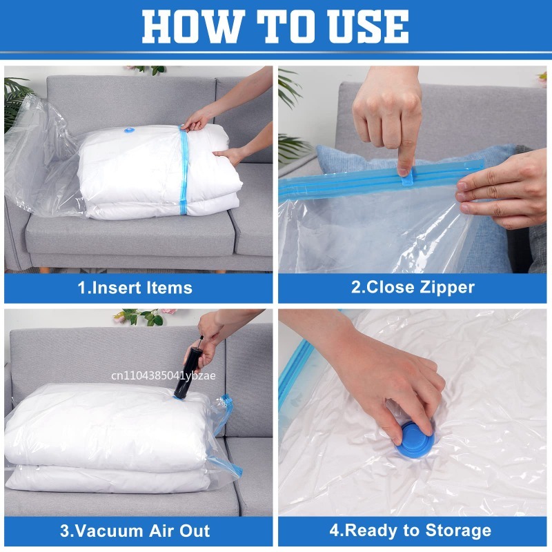 1/3/5PCS Vacuum Bag and Pump C - Compression Bag Vacuum 评论和价格