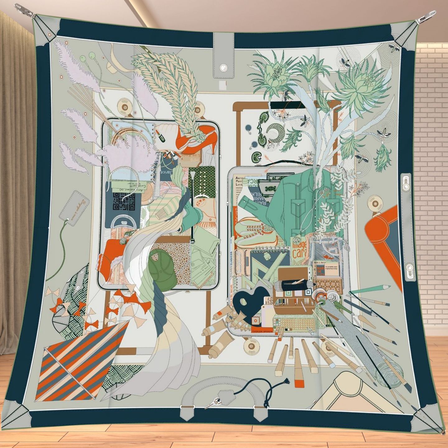 90cm Twill Silk Like Square Sc - Travel Accessories Unisex 评论和价格