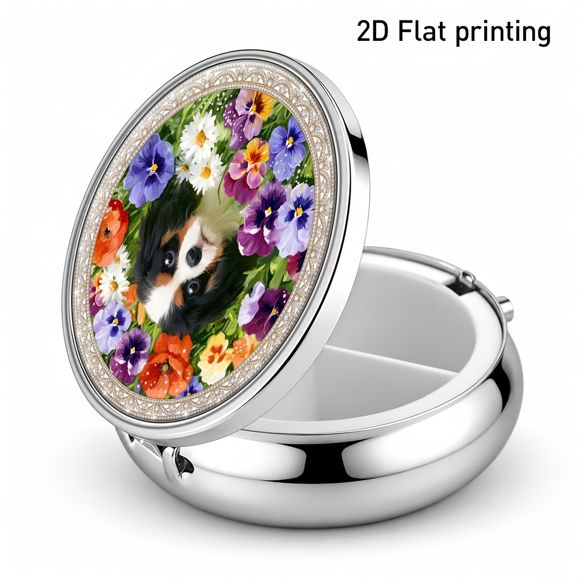 Round Metal Pill Box with a Bl - Travel Accessories You Need 评论和价格