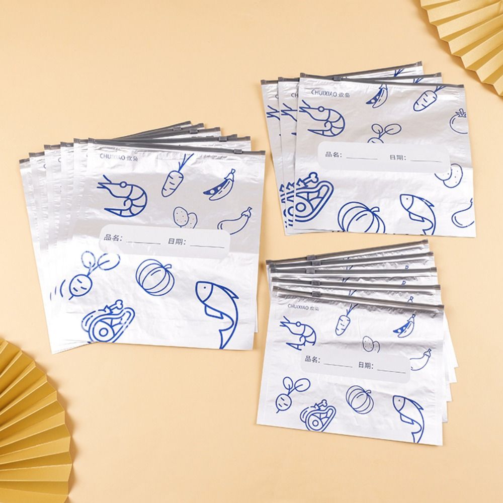 10Pcs/Bag Large Capacity Alumi - Reusable Zip Bag 评论和价格