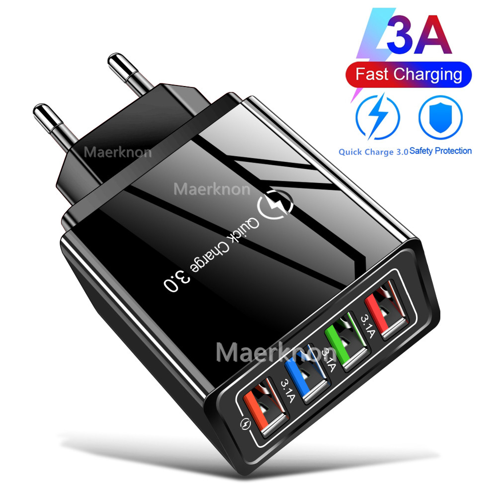4 USB Fast Charging Head EU/US - Travel Accessories Inc 评论和价格