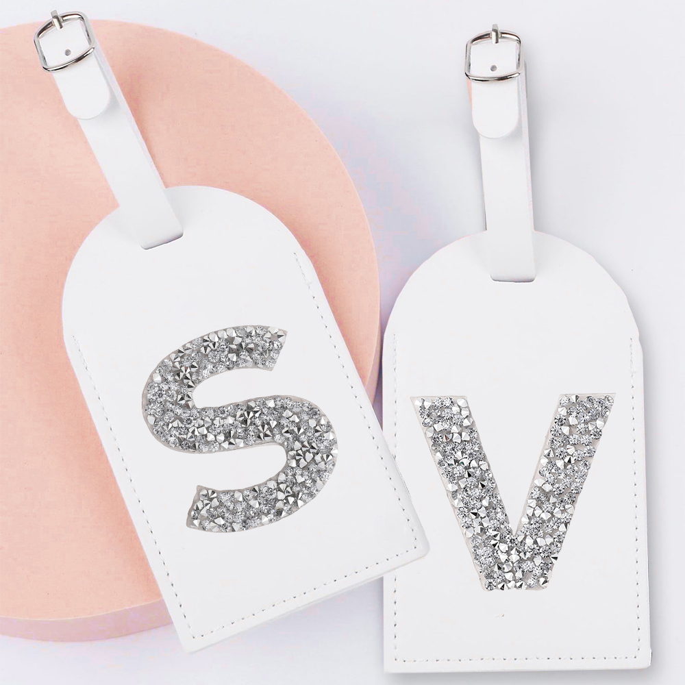 A-Z Rhinestone Monogram Leathe - Travel Accessories Name 评论和价格