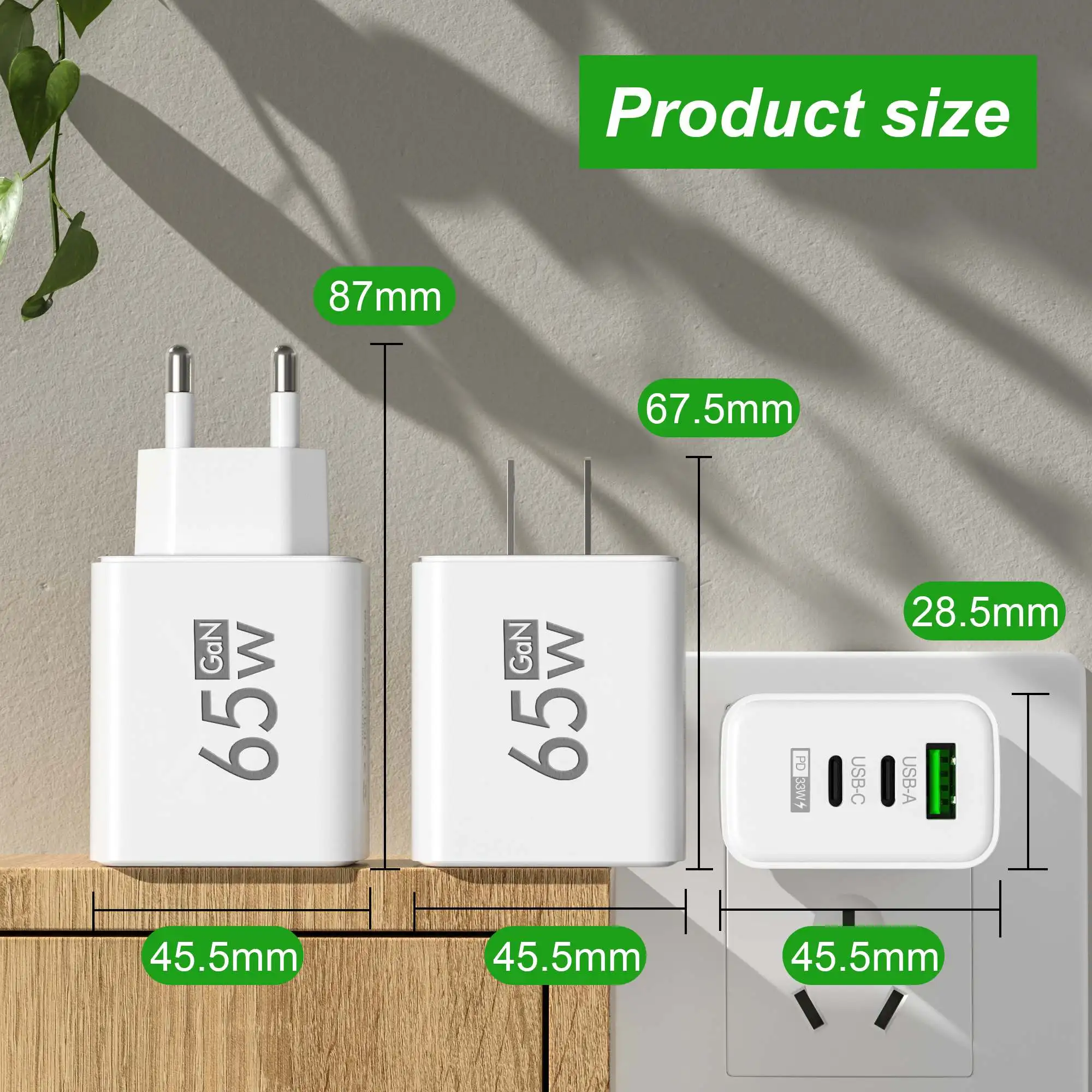 Foldable 65W GaN 3‑Port USB‑C  - Travel Accessories Inc 评论和价格