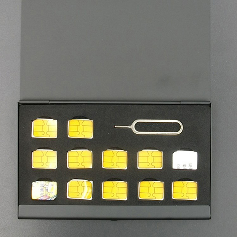 New 12-Slots-NANO+1-Slot-Card- - Sim Card Holder Case 评论和价格