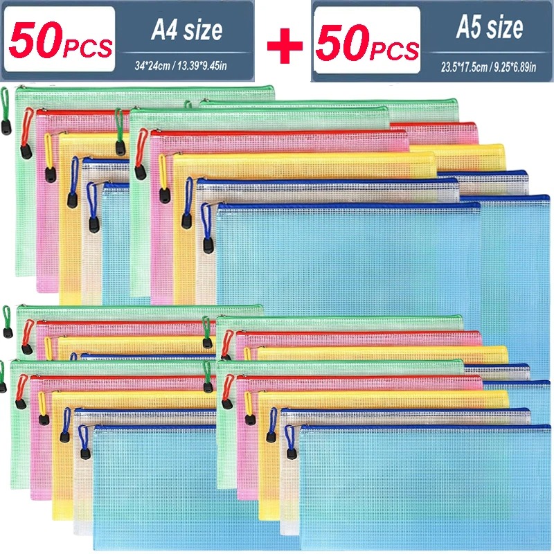 5/20/50/100PC Stationery Stora - Reusable Zip Bag 评论和价格
