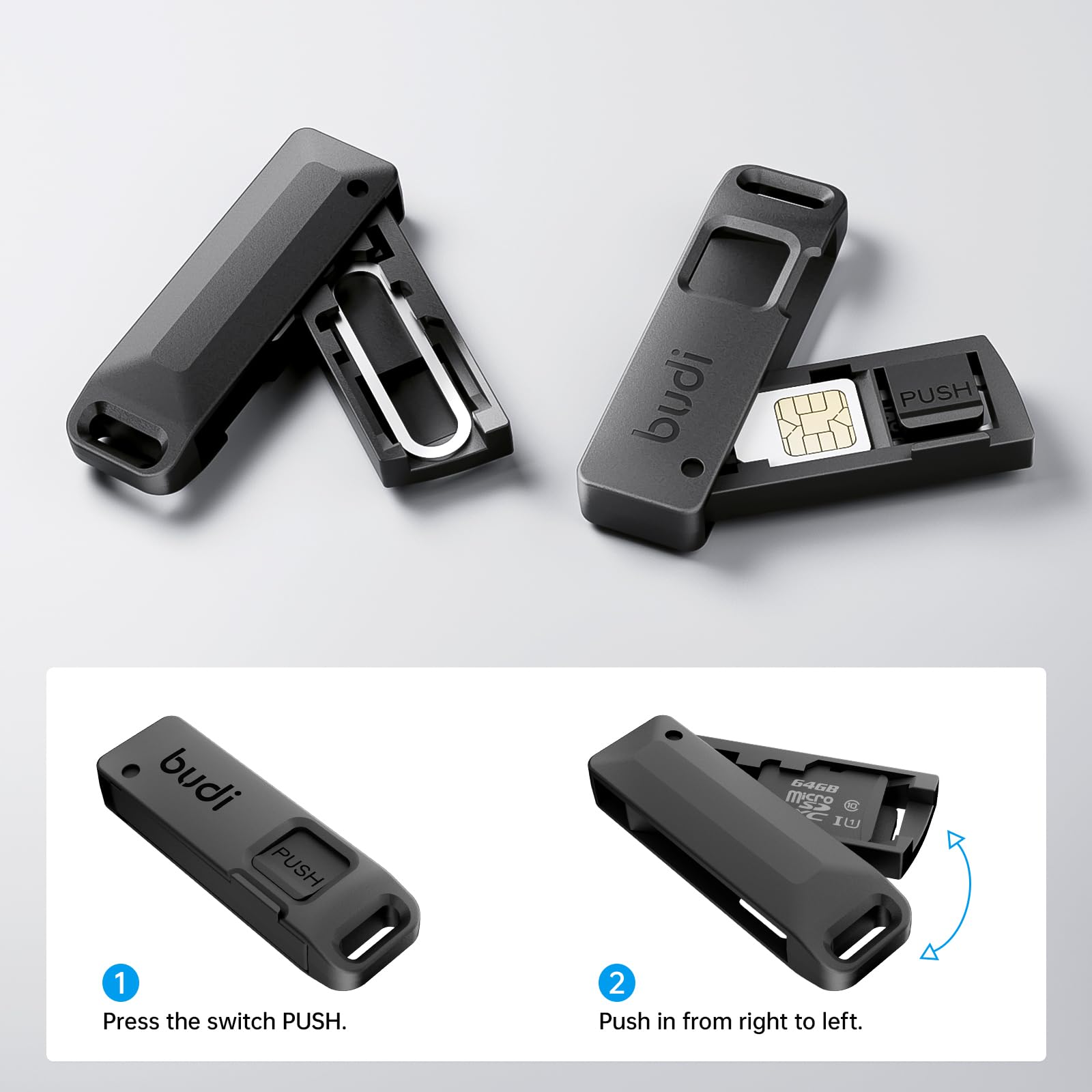 BUDI Anti-Lost SIM Card Eject  - Sim Card Holder Case 评论和价格